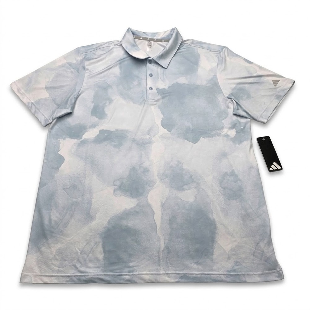 NWT Adidas Ultimate Golf Polo Mens XL Cloud Print White Wonder Blue ADVR0967 $65